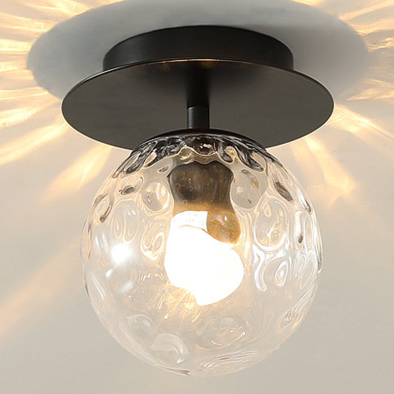 Bubble Semi Flush Mount Lighting Ultra-Contemporary Clear Prismatic Glass Ceiling Flush Mount Lights for Hallway Black Clearhalo 'Ceiling Lights' 'Close To Ceiling Lights' 'Close to ceiling' 'Semi-flushmount' Lighting' 2588413