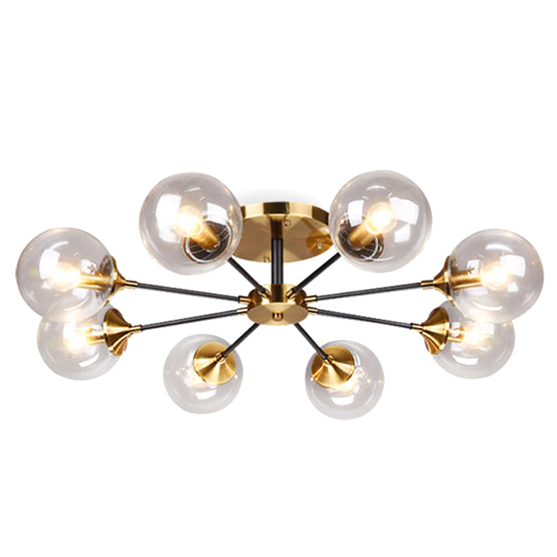 Sputnik Flush Mount Ceiling Light Ultra-Contemporary Stained Glass Ceiling Mount Chandelier for Bedroom Clearhalo 'Ceiling Lights' 'Close To Ceiling Lights' 'Close to ceiling' 'Semi-flushmount' Lighting' 2588448
