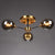 Sputnik Flush Mount Ceiling Light Ultra-Contemporary Stained Glass Ceiling Mount Chandelier for Bedroom 3 Smoke Gray Clearhalo 'Ceiling Lights' 'Close To Ceiling Lights' 'Close to ceiling' 'Semi-flushmount' Lighting' 2588457