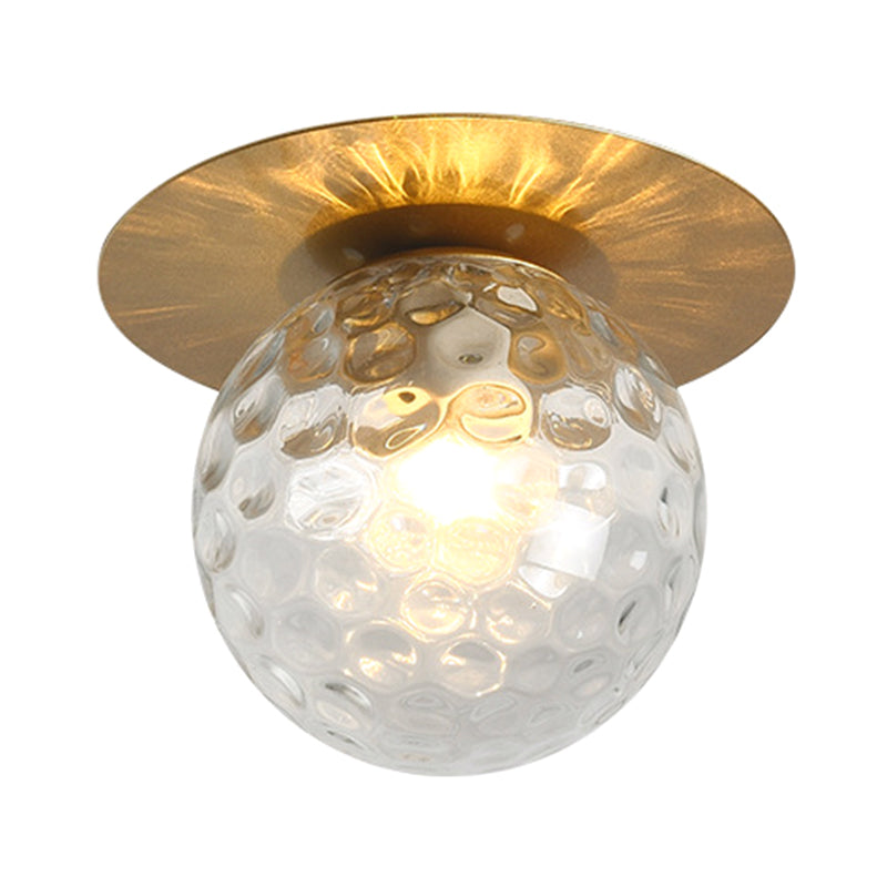 Sphere Semi Flush Chandelier Contemporary Frosted Glass Ceiling Mount Light Fixture for Hallway Clearhalo 'Ceiling Lights' 'Close To Ceiling Lights' 'Close to ceiling' 'Semi-flushmount' Lighting' 2588464