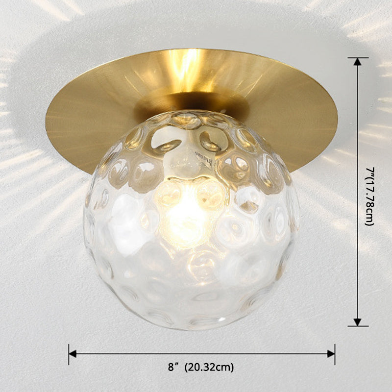 Sphere Semi Flush Chandelier Contemporary Frosted Glass Ceiling Mount Light Fixture for Hallway Clearhalo 'Ceiling Lights' 'Close To Ceiling Lights' 'Close to ceiling' 'Semi-flushmount' Lighting' 2588465