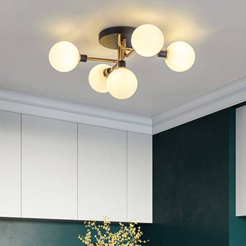 Bubble Semi Flush Mount Lighting Contemporary Stained Glass Ceiling Light Fixtures for Bedroom Clearhalo 'Ceiling Lights' 'Close To Ceiling Lights' 'Close to ceiling' 'Semi-flushmount' Lighting' 2588482