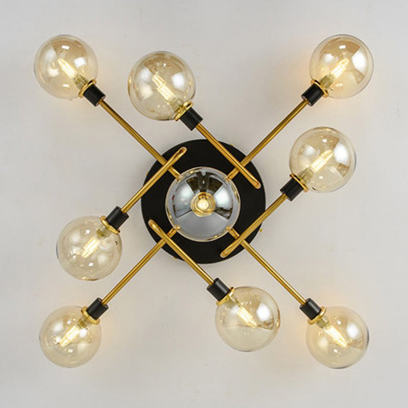 Bubble Semi Flush Mount Lighting Contemporary Stained Glass Ceiling Light Fixtures for Bedroom Clearhalo 'Ceiling Lights' 'Close To Ceiling Lights' 'Close to ceiling' 'Semi-flushmount' Lighting' 2588483