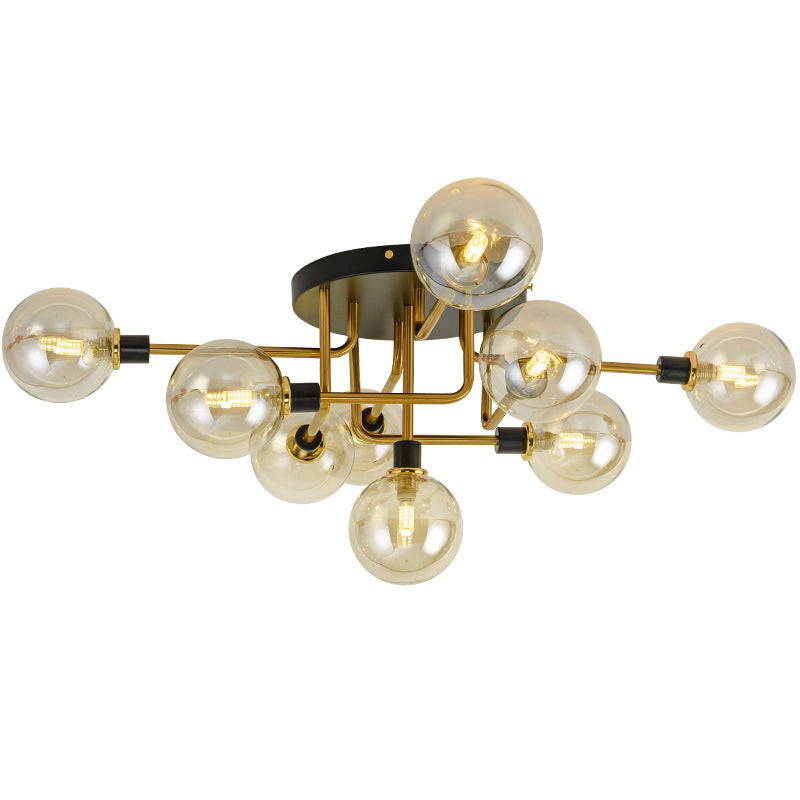Bubble Semi Flush Mount Lighting Contemporary Stained Glass Ceiling Light Fixtures for Bedroom Clearhalo 'Ceiling Lights' 'Close To Ceiling Lights' 'Close to ceiling' 'Semi-flushmount' Lighting' 2588485
