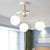 Globe Semi Flush Mount Light Fixture Ultra-Contemporary Milk Glass Ceiling Light Fixture for Living Room 3 White Clearhalo 'Ceiling Lights' 'Close To Ceiling Lights' 'Close to ceiling' 'Semi-flushmount' Lighting' 2588499
