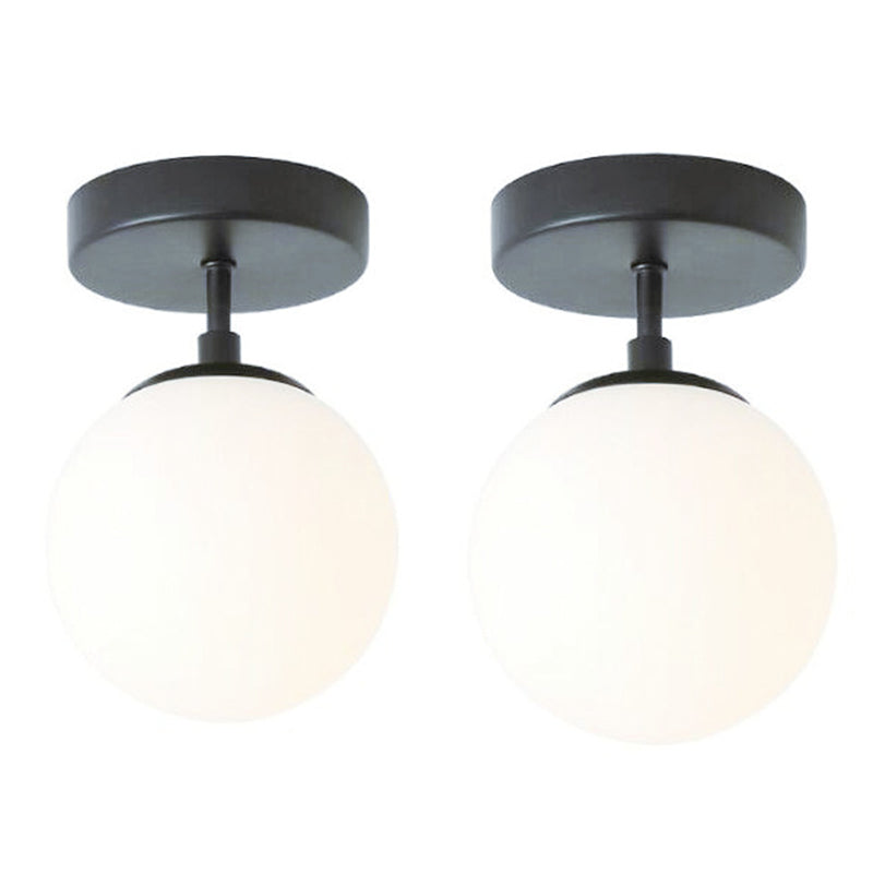 Sphere Semi Flush Chandelier Contemporary 1 Light Frosted Glass Ceiling Mounted Fixture for Hallway Clearhalo 'Ceiling Lights' 'Close To Ceiling Lights' 'Close to ceiling' 'Semi-flushmount' Lighting' 2588510