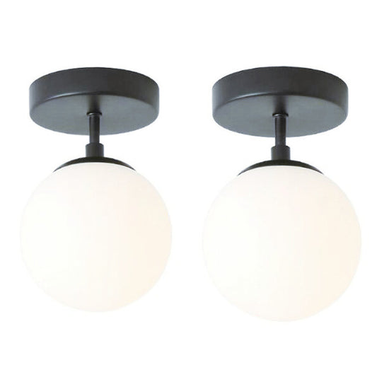 Sphere Semi Flush Chandelier Contemporary 1 Light Frosted Glass Ceiling Mounted Fixture for Hallway Clearhalo 'Ceiling Lights' 'Close To Ceiling Lights' 'Close to ceiling' 'Semi-flushmount' Lighting' 2588510