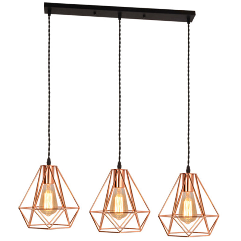 Diamond Iron Cluster Pendant Lighting Post-Modern Restaurant Hanging Lamp in Rose Gold Rose Gold Linear Clearhalo 'Art Deco Pendants' 'Cast Iron' 'Ceiling Lights' 'Ceramic' 'Crystal' 'Industrial Pendants' 'Industrial' 'Metal' 'Middle Century Pendants' 'Pendant Lights' 'Pendants' 'Tiffany' Lighting' 2588543