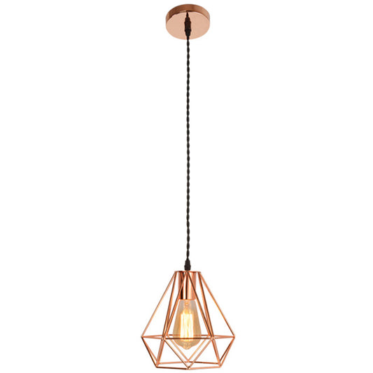 Diamond Iron Cluster Pendant Lighting Post-Modern Restaurant Hanging Lamp in Rose Gold Rose Gold Round Clearhalo 'Art Deco Pendants' 'Cast Iron' 'Ceiling Lights' 'Ceramic' 'Crystal' 'Industrial Pendants' 'Industrial' 'Metal' 'Middle Century Pendants' 'Pendant Lights' 'Pendants' 'Tiffany' Lighting' 2588545