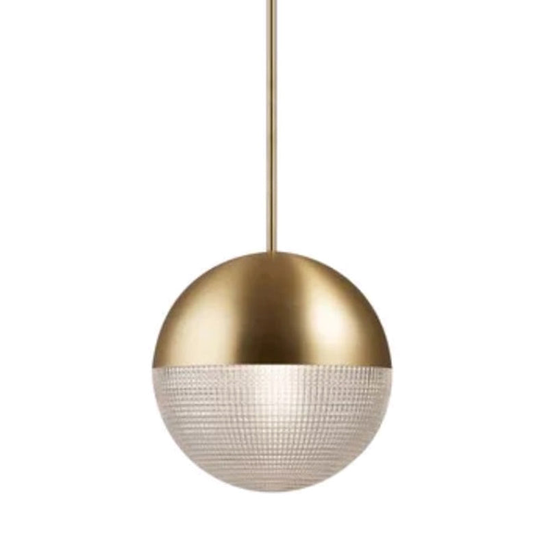 Metal 1-Light Pendant Light Mid-Century Modern Spherical Prismatic Glass Hanging Lamp Clearhalo 'Ceiling Lights' 'Modern Pendants' 'Modern' 'Pendant Lights' 'Pendants' Lighting' 2588570