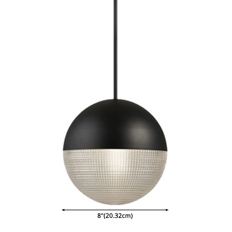 Metal 1-Light Pendant Light Mid-Century Modern Spherical Prismatic Glass Hanging Lamp Clearhalo 'Ceiling Lights' 'Modern Pendants' 'Modern' 'Pendant Lights' 'Pendants' Lighting' 2588571