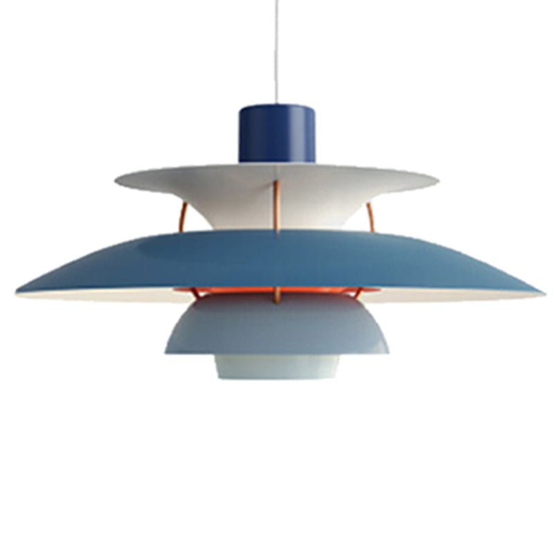 Metal Flying Saucer Hanging Light 1 Light Nordic Style Hanging Lamp for Restaurant Blue Clearhalo 'Ceiling Lights' 'Lighting' 'Pendant Lights' 2588585_8e915077-c1d3-4a2e-b206-836b8f97bbd1