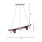 Skateboard Shaped Chandelier Lamp Wood Cartoon 3 Lights Chandelier Lighting Fixture in Red/Blue Clearhalo 'Ceiling Lights' 'Chandeliers' Lighting' options 258859