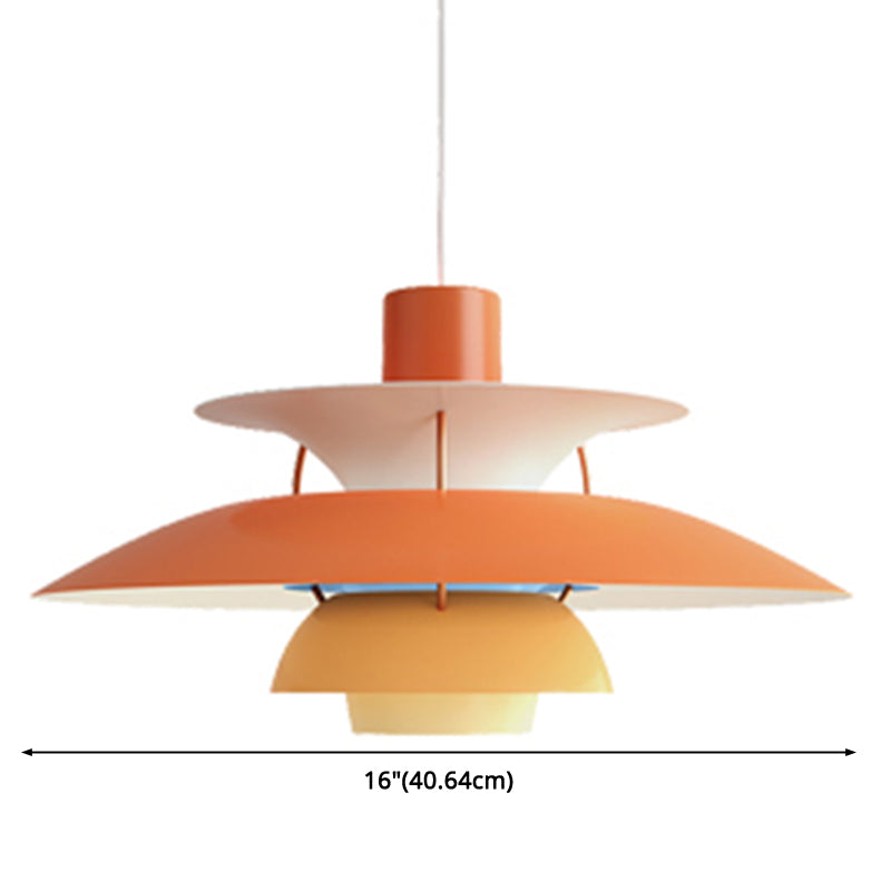 Metal Flying��Saucer Hanging Light 1 Light Nordic Style Hanging Lamp for Restaurant Clearhalo 'Ceiling Lights' 'Modern Pendants' 'Modern' 'Pendant Lights' 'Pendants' Lighting' 2588596