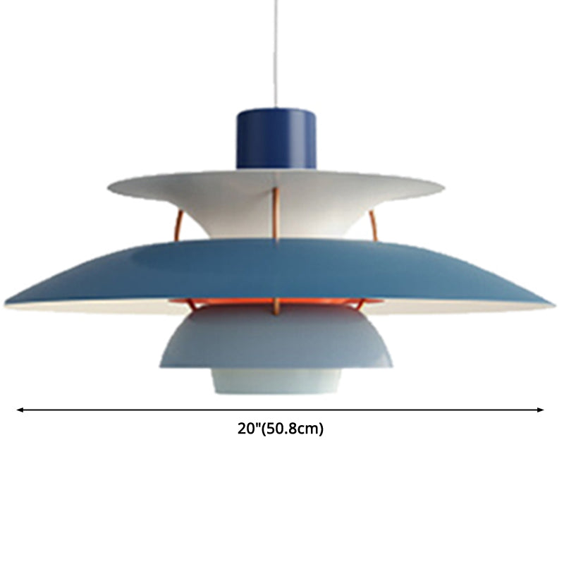 Metal Flying Saucer Hanging Light 1 Light Nordic Style Hanging Lamp for Restaurant Clearhalo 'Ceiling Lights' 'Lighting' 'Pendant Lights' 2588601_c3daebbd-6acb-4ab2-9016-4d9c5b48d45a