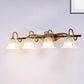Bell Bathroom Vanity Sconce Light Clear Crystal 2/3/4-Head Vintage Style Wall Lamp with Gooseneck Arm in Brown 4.0 Brown Clearhalo 'Modern wall lights' 'Modern' 'Vanity Lights' 'Wall Lights' Lighting' 258867