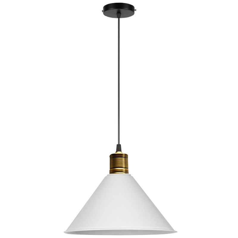Metal Tapered Hanging Light Nordic Modern Style 1 Light Restaurant Ceiling Pendant Lamp White 14" Clearhalo 'Art Deco Pendants' 'Black' 'Cast Iron' 'Ceiling Lights' 'Ceramic' 'Crystal' 'Industrial Pendants' 'Industrial' 'Metal' 'Middle Century Pendants' 'Pendant Lights' 'Pendants' 'Rustic Pendants' 'Tiffany' Lighting' 2588756