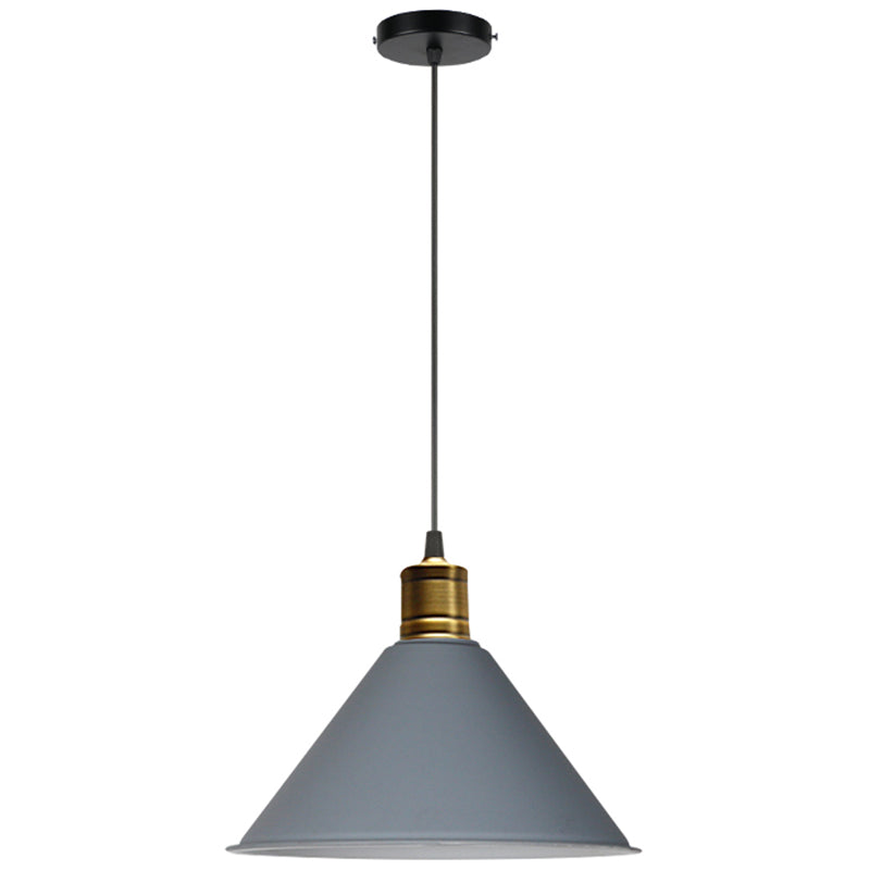 Metal Tapered Hanging Light Nordic Modern Style 1 Light Restaurant Ceiling Pendant Lamp Grey 14" Clearhalo 'Art Deco Pendants' 'Black' 'Cast Iron' 'Ceiling Lights' 'Ceramic' 'Crystal' 'Industrial Pendants' 'Industrial' 'Metal' 'Middle Century Pendants' 'Pendant Lights' 'Pendants' 'Rustic Pendants' 'Tiffany' Lighting' 2588758