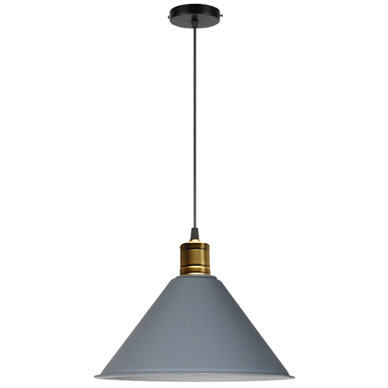Metal Tapered Hanging Light Nordic Modern Style 1 Light Restaurant Ceiling Pendant Lamp Grey 16" Clearhalo 'Art Deco Pendants' 'Black' 'Cast Iron' 'Ceiling Lights' 'Ceramic' 'Crystal' 'Industrial Pendants' 'Industrial' 'Metal' 'Middle Century Pendants' 'Pendant Lights' 'Pendants' 'Rustic Pendants' 'Tiffany' Lighting' 2588772