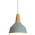 Metal 1 Light Hanging Light Nordic Style Restaurant Ceiling Pendant Lamp with Wooden Top Grey 9" Clearhalo 'Ceiling Lights' 'Modern Pendants' 'Modern' 'Pendant Lights' 'Pendants' Lighting' 2588805