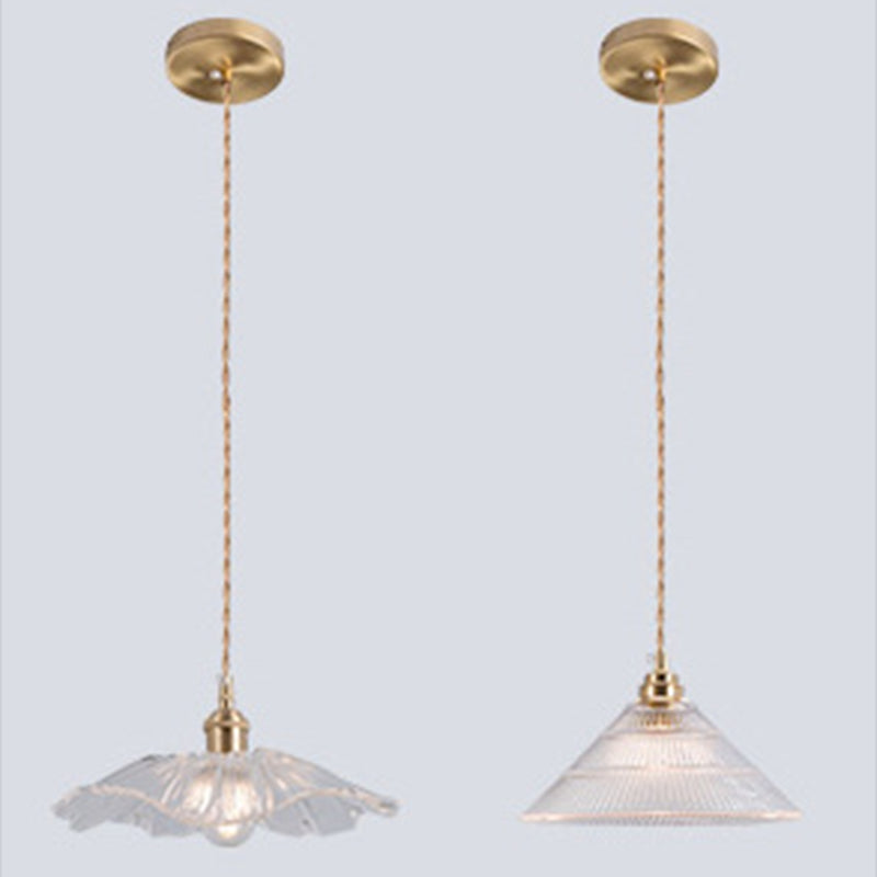 Retro Industrial Ceiling Pendant 1 Light Clear Glass Pendant Light for Kitchen Clearhalo 'Ceiling Lights' 'Glass shade' 'Glass' 'Industrial Pendants' 'Industrial' 'Middle Century Pendants' 'Pendant Lights' 'Pendants' 'Tiffany' Lighting' 2588904