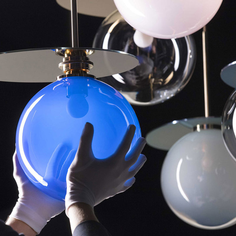 1 Light Spherical Pendant Light Modern Designer Glass Dining Room Hanging Lamp Clearhalo 'Ceiling Lights' 'Glass shade' 'Glass' 'Modern Pendants' 'Modern' 'Pendant Lights' 'Pendants' Lighting' 2588928