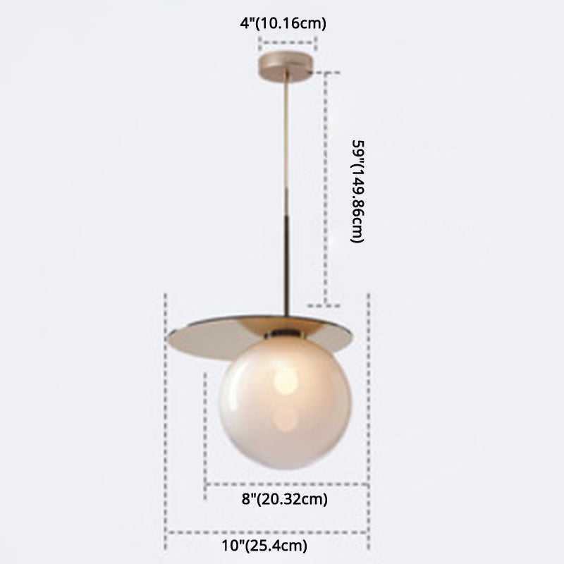 1 Light Spherical Pendant Light Modern Designer Glass Dining Room Hanging Lamp Clearhalo 'Ceiling Lights' 'Glass shade' 'Glass' 'Modern Pendants' 'Modern' 'Pendant Lights' 'Pendants' Lighting' 2588935