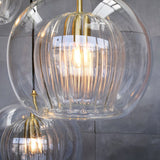 1 Light Globe Pendant Lamp Modern Clear Double Glass Hanging Lamp for Living Room Clearhalo 'Ceiling Lights' 'Glass shade' 'Glass' 'Modern Pendants' 'Modern' 'Pendant Lights' 'Pendants' Lighting' 2588984