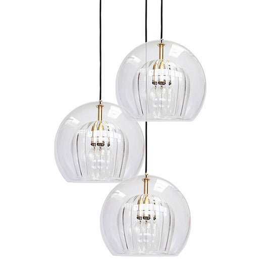 1 Light Globe Pendant Lamp Modern Clear Double Glass Hanging Lamp for Living Room Clear Clearhalo 'Ceiling Lights' 'Glass shade' 'Glass' 'Modern Pendants' 'Modern' 'Pendant Lights' 'Pendants' Lighting' 2588985