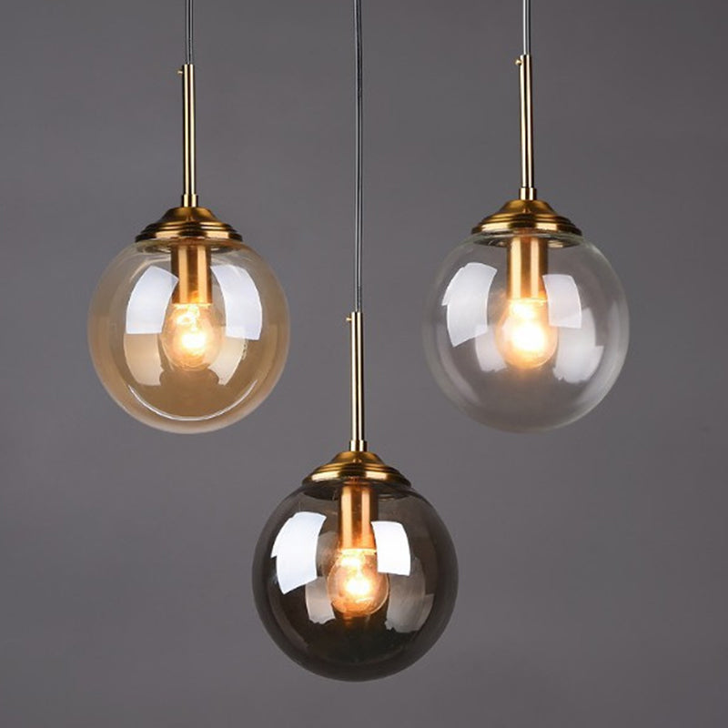 Post-Modern Minimalist Design Hanging Lamp 1 Light Globe Glass Shade Pendant Light Clearhalo 'Ceiling Lights' 'Glass shade' 'Glass' 'Modern Pendants' 'Modern' 'Pendant Lights' 'Pendants' Lighting' 2588986
