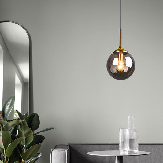 Post-Modern Minimalist Design Hanging Lamp 1 Light Globe Glass Shade Pendant Light Clearhalo 'Ceiling Lights' 'Glass shade' 'Glass' 'Modern Pendants' 'Modern' 'Pendant Lights' 'Pendants' Lighting' 2588987