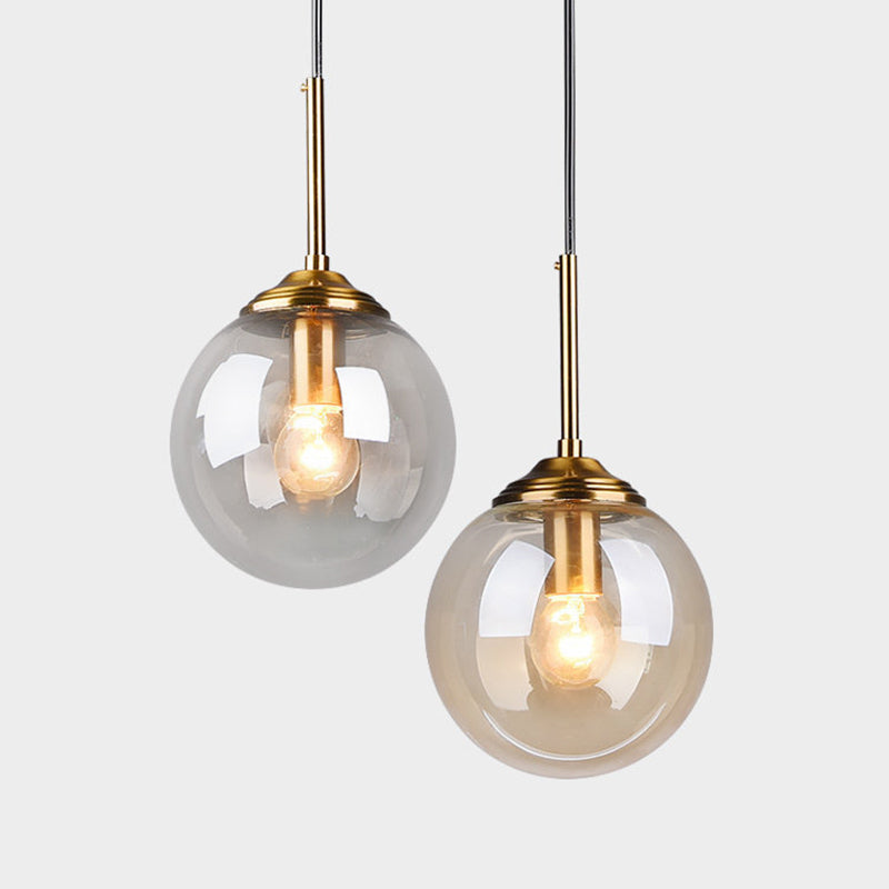 Post-Modern Minimalist Design Hanging Lamp 1 Light Globe Glass Shade Pendant Light Clearhalo 'Ceiling Lights' 'Glass shade' 'Glass' 'Modern Pendants' 'Modern' 'Pendant Lights' 'Pendants' Lighting' 2588988