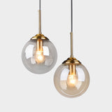 Post-Modern Minimalist Design Hanging Lamp 1 Light Globe Glass Shade Pendant Light Clearhalo 'Ceiling Lights' 'Glass shade' 'Glass' 'Modern Pendants' 'Modern' 'Pendant Lights' 'Pendants' Lighting' 2588988