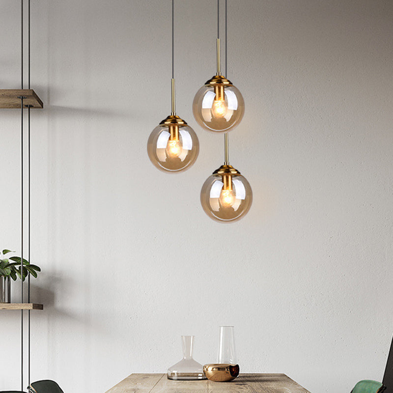 Post-Modern Minimalist Design Hanging Lamp 1 Light Globe Glass Shade Pendant Light Clearhalo 'Ceiling Lights' 'Glass shade' 'Glass' 'Modern Pendants' 'Modern' 'Pendant Lights' 'Pendants' Lighting' 2588989