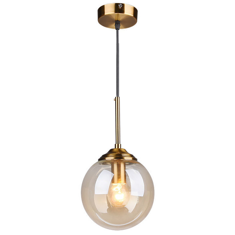 Post-Modern Minimalist Design Hanging Lamp 1 Light Globe Glass Shade Pendant Light Clearhalo 'Ceiling Lights' 'Glass shade' 'Glass' 'Modern Pendants' 'Modern' 'Pendant Lights' 'Pendants' Lighting' 2588990