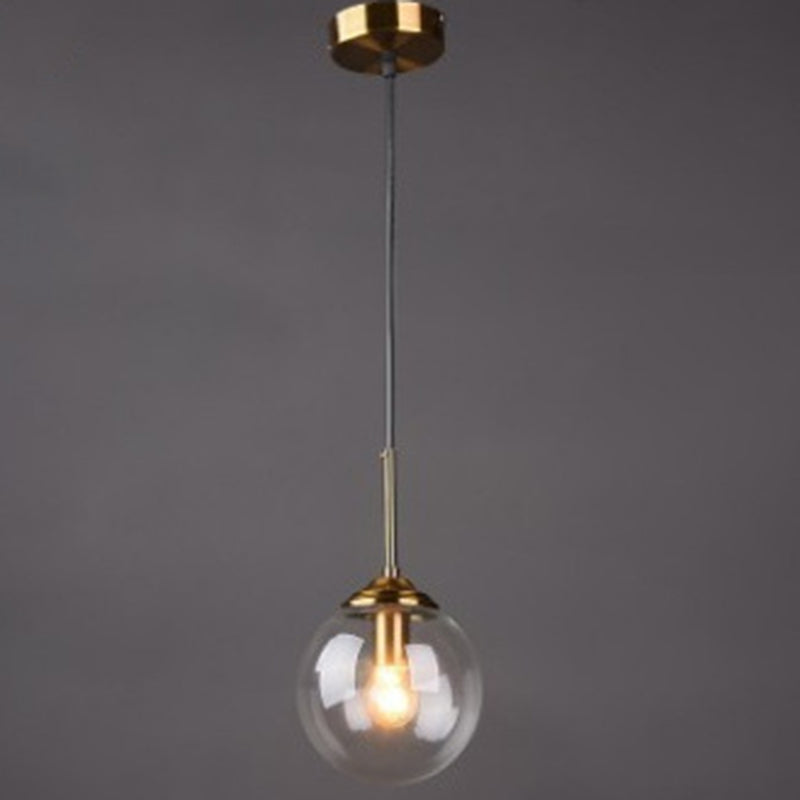 Post-Modern Minimalist Design Hanging Lamp 1 Light Globe Glass Shade Pendant Light Clear Clearhalo 'Ceiling Lights' 'Glass shade' 'Glass' 'Modern Pendants' 'Modern' 'Pendant Lights' 'Pendants' Lighting' 2588993