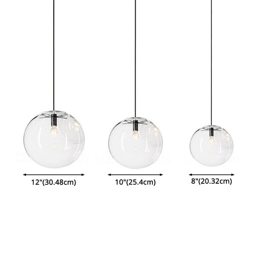 1 Light Spherical Pendant Light Modern Minimalist Clear Glass Dining Room Hanging Lamp Clearhalo 'Ceiling Lights' 'Glass shade' 'Glass' 'Modern Pendants' 'Modern' 'Pendant Lights' 'Pendants' Lighting' 2588996