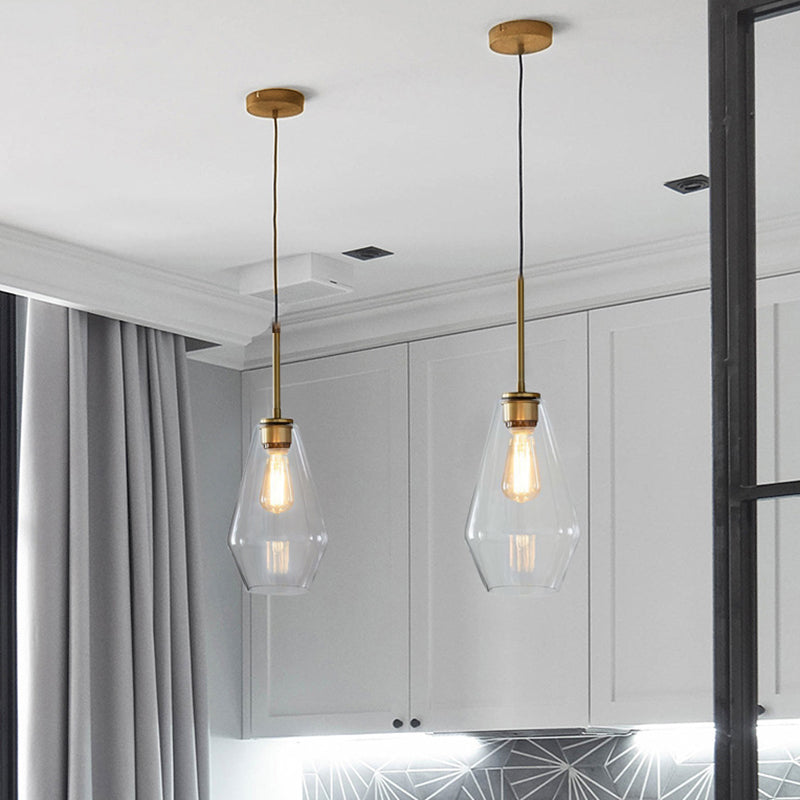 1 Light Pendant Light Modern Minimalist Glass Shade Dining Room Hanging Lamp Clearhalo 'Ceiling Lights' 'Glass shade' 'Glass' 'Modern Pendants' 'Modern' 'Pendant Lights' 'Pendants' Lighting' 2589028