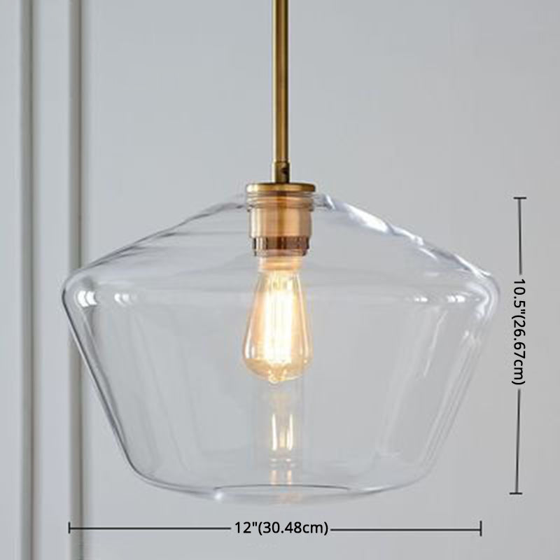 1 Light Pendant Light Modern Minimalist Glass Shade Dining Room Hanging Lamp Clearhalo 'Ceiling Lights' 'Glass shade' 'Glass' 'Modern Pendants' 'Modern' 'Pendant Lights' 'Pendants' Lighting' 2589039
