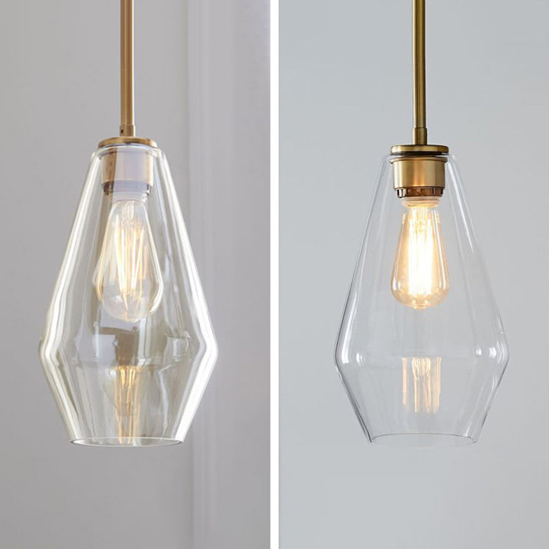 1 Light Pendant Light Modern Minimalist Glass Shade Dining Room Hanging Lamp Clearhalo 'Ceiling Lights' 'Glass shade' 'Glass' 'Modern Pendants' 'Modern' 'Pendant Lights' 'Pendants' Lighting' 2589042