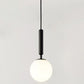 Mid-Century Design Globe Hanging Lamp Glass Shade 1 Light Pendant Light for Bedroom Black Milk White Clearhalo 'Ceiling Lights' 'Glass shade' 'Glass' 'Modern Pendants' 'Modern' 'Pendant Lights' 'Pendants' Lighting' 2589044