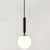 Mid-Century Design Globe Hanging Lamp Glass Shade 1 Light Pendant Light for Bedroom Black Milk White Clearhalo 'Ceiling Lights' 'Glass shade' 'Glass' 'Modern Pendants' 'Modern' 'Pendant Lights' 'Pendants' Lighting' 2589044