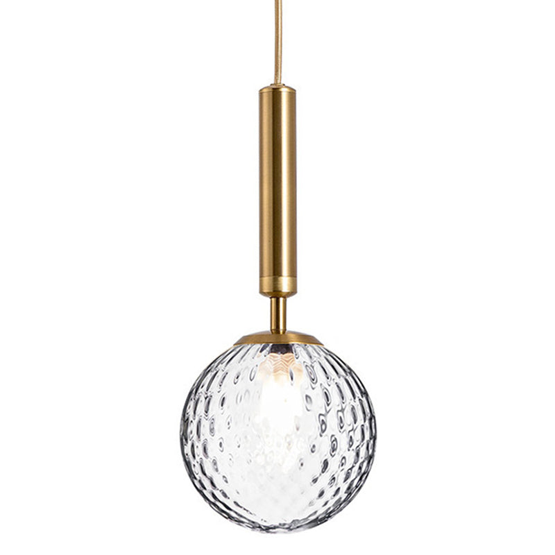 Mid-Century Design Globe Hanging Lamp Glass Shade 1 Light Pendant Light for Bedroom Clearhalo 'Ceiling Lights' 'Glass shade' 'Glass' 'Modern Pendants' 'Modern' 'Pendant Lights' 'Pendants' Lighting' 2589046