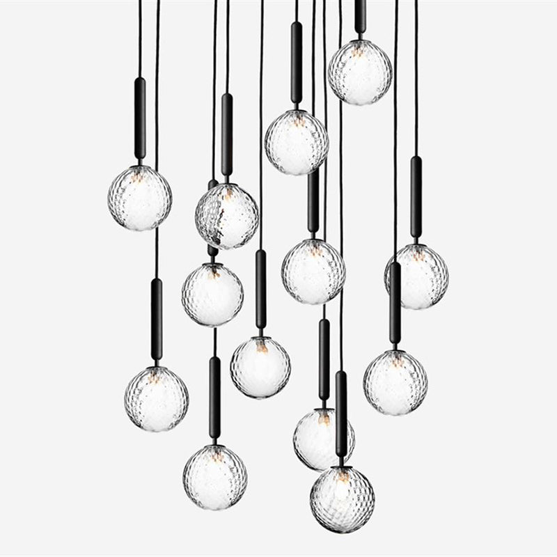 Mid-Century Design Globe Hanging Lamp Glass Shade 1 Light Pendant Light for Bedroom Clearhalo 'Ceiling Lights' 'Glass shade' 'Glass' 'Modern Pendants' 'Modern' 'Pendant Lights' 'Pendants' Lighting' 2589048