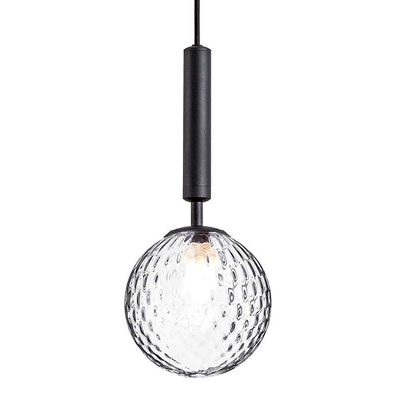 Mid-Century Design Globe Hanging Lamp Glass Shade 1 Light Pendant Light for Bedroom Clearhalo 'Ceiling Lights' 'Glass shade' 'Glass' 'Modern Pendants' 'Modern' 'Pendant Lights' 'Pendants' Lighting' 2589050