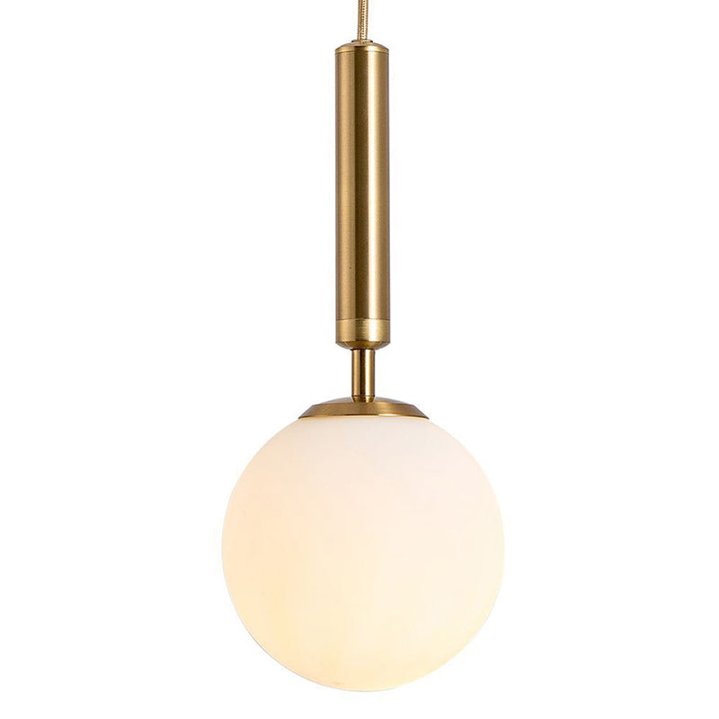 Mid-Century Design Globe Hanging Lamp Glass Shade 1 Light Pendant Light for Bedroom Clearhalo 'Ceiling Lights' 'Glass shade' 'Glass' 'Modern Pendants' 'Modern' 'Pendant Lights' 'Pendants' Lighting' 2589051
