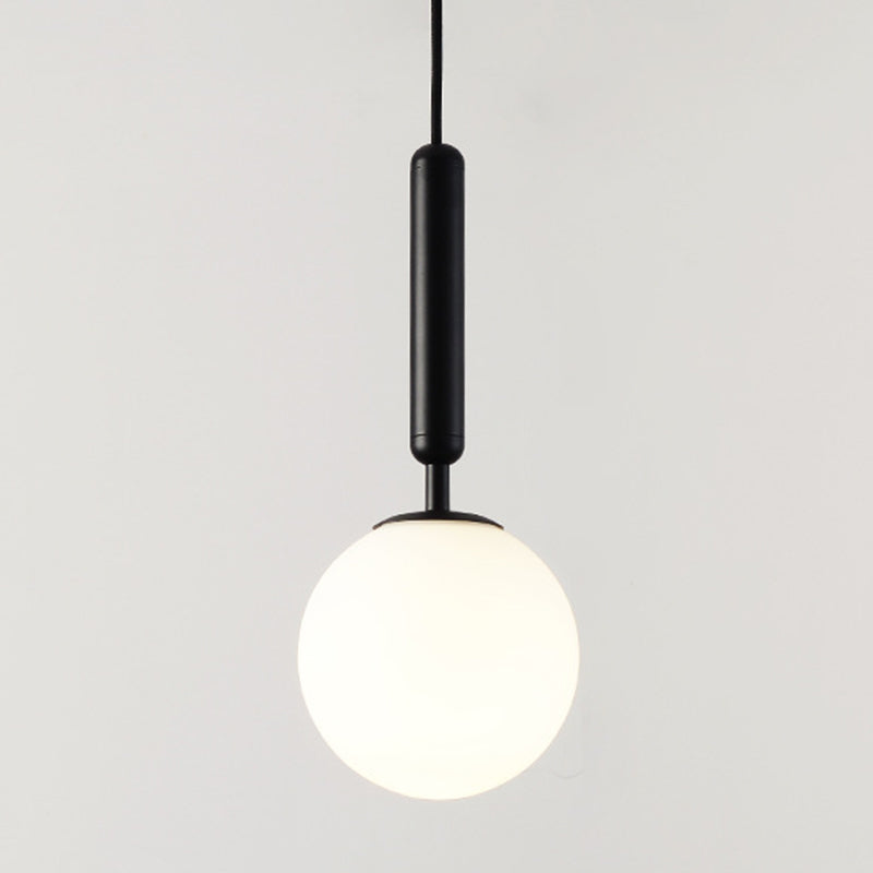 Mid-Century Design Globe Hanging Lamp Glass Shade 1 Light Pendant Light for Bedroom Clearhalo 'Ceiling Lights' 'Glass shade' 'Glass' 'Modern Pendants' 'Modern' 'Pendant Lights' 'Pendants' Lighting' 2589057