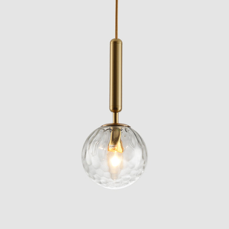 Mid-Century Design Globe Hanging Lamp Glass Shade 1 Light Pendant Light for Bedroom Clearhalo 'Ceiling Lights' 'Glass shade' 'Glass' 'Modern Pendants' 'Modern' 'Pendant Lights' 'Pendants' Lighting' 2589058
