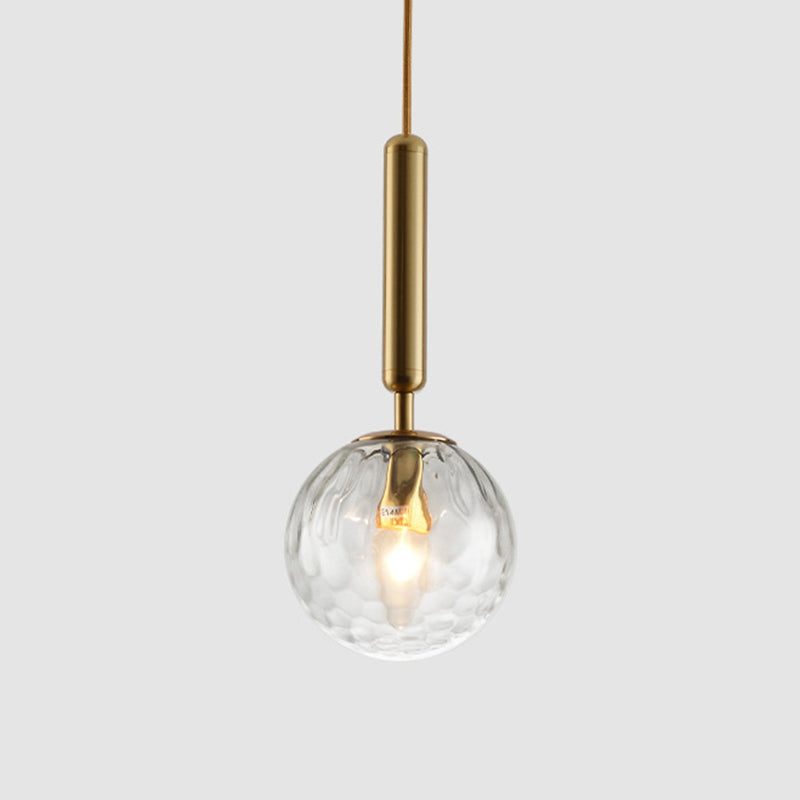 Mid-Century Design Globe Hanging Lamp Glass Shade 1 Light Pendant Light for Bedroom Clearhalo 'Ceiling Lights' 'Glass shade' 'Glass' 'Modern Pendants' 'Modern' 'Pendant Lights' 'Pendants' Lighting' 2589058