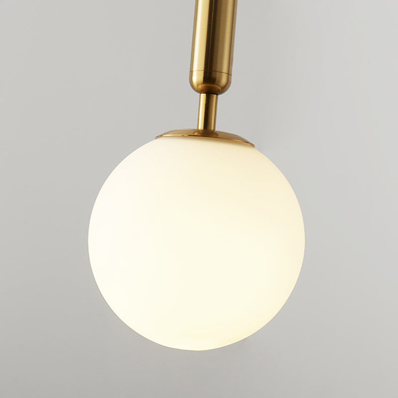 Mid-Century Design Globe Hanging Lamp Glass Shade 1 Light Pendant Light for Bedroom Clearhalo 'Ceiling Lights' 'Glass shade' 'Glass' 'Modern Pendants' 'Modern' 'Pendant Lights' 'Pendants' Lighting' 2589059
